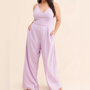 Hutch for Anthropologie Strappy Wide-Leg Jumpsuit Lavender Purple Women’s 2